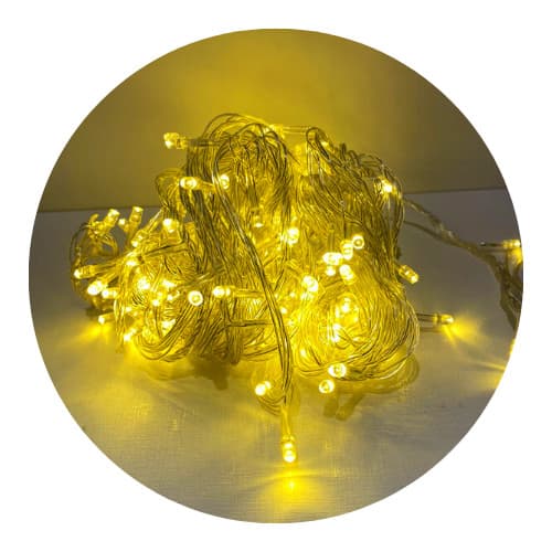 Cordão com 100 Lâmpadas LED em Gota 10 Metros Branco Quente