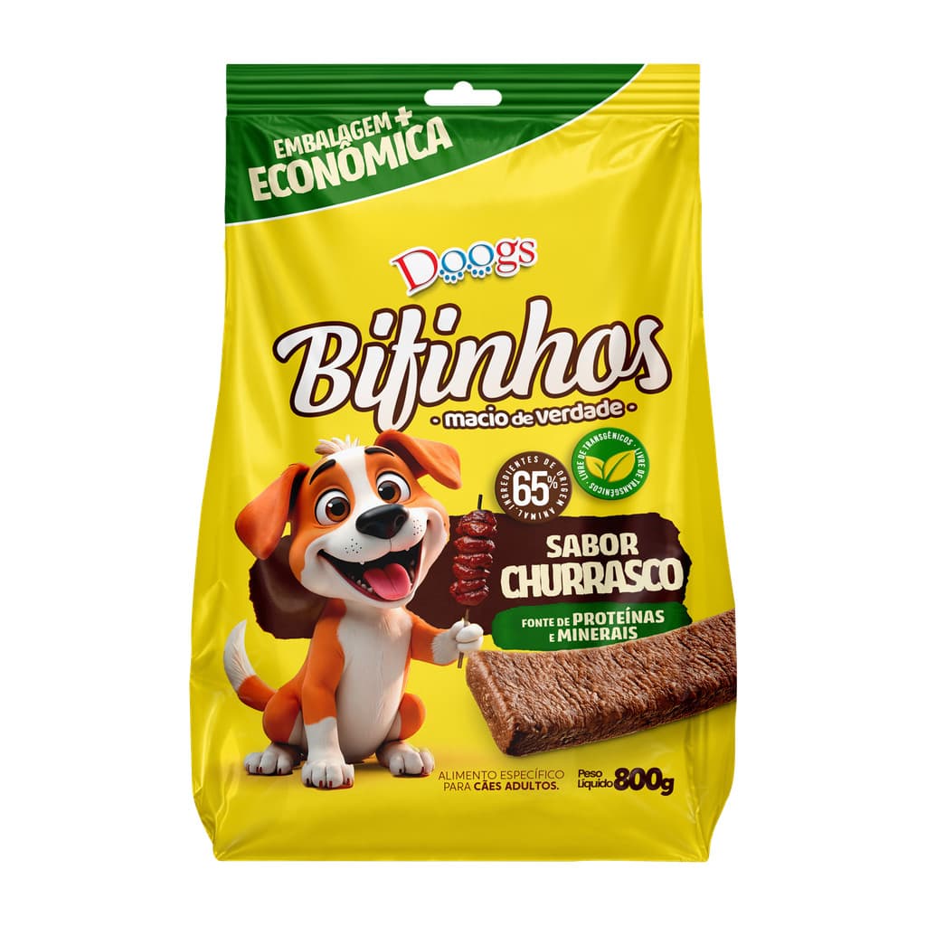 Petisco Bifinho Doogs Churrasco 800g