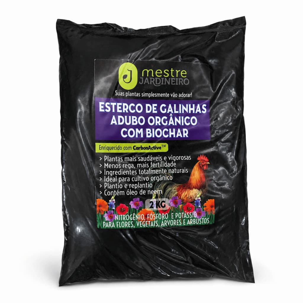 Esterco De Galinha Adubo Orgânico Biochar 2L