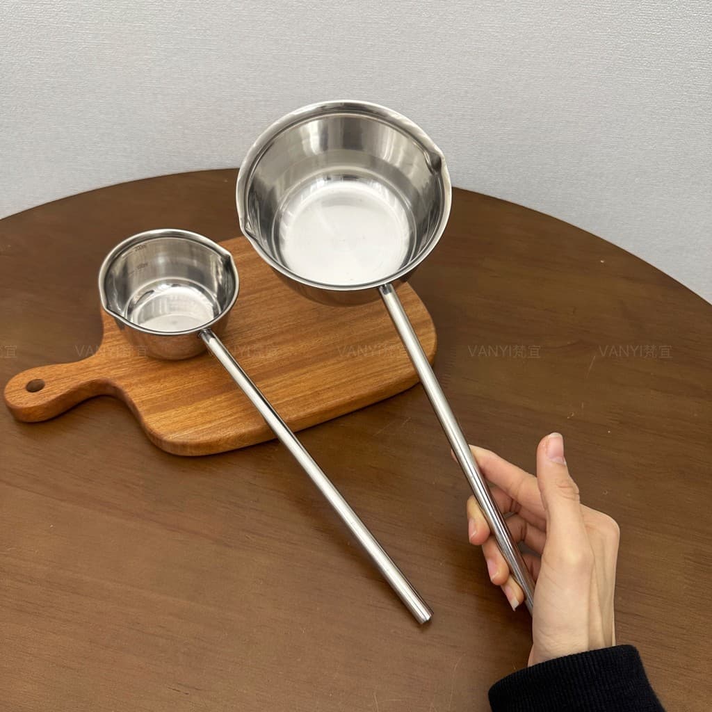 Pote de respingo de óleo de aço inoxidável 316 Ferramenta útil Cabo longo estendido Respingo de óleo Queima de óleo Pote
