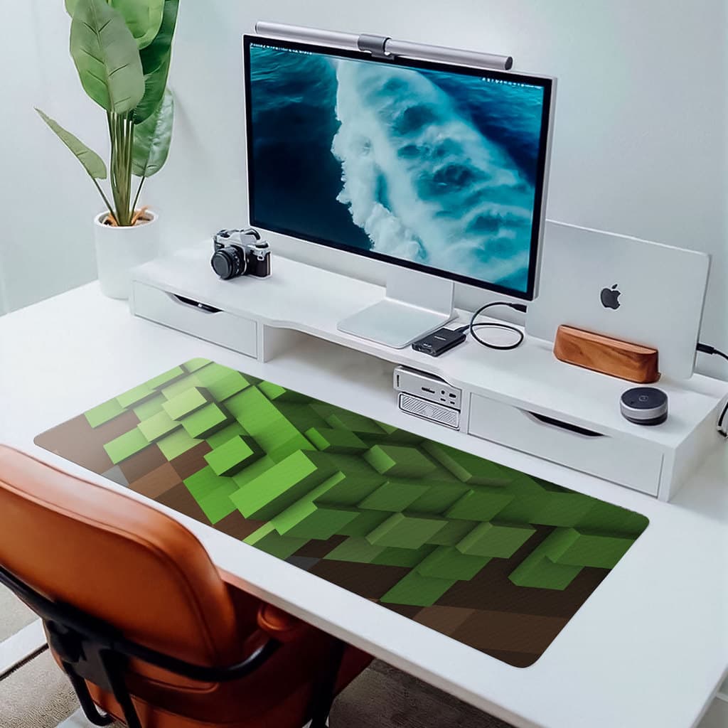 MousePad Gamer Minecraft Pixel 80x30 Deskpad Gamer Grande Com Base Premium Personalizado Grande RGB Anime