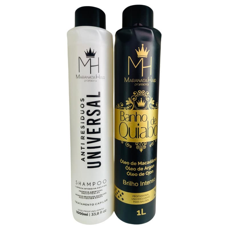 kit Escova Definitiva De Quiabo Maranata Hair  2x1l