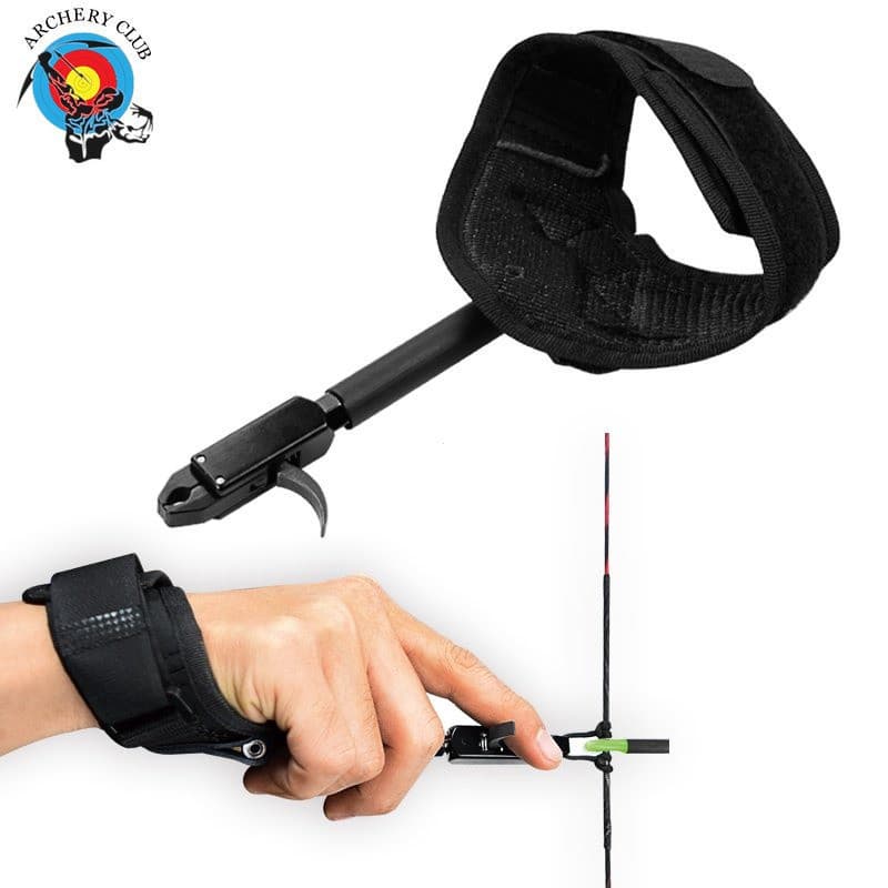 Tiro Com Arco E Flecha Pinça Liberação Ajuda Cor Preta Comound Bow Strap Shooting Pro Pulso De Gatilho De