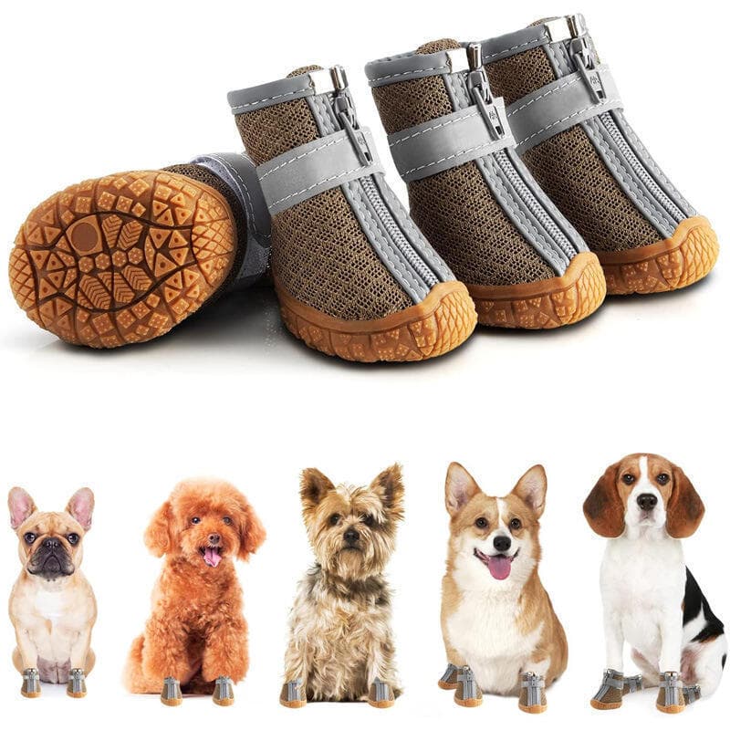 4 Pçs Sapatos Para Cães Antiderrapantes Botas Pequenos Respirável Pet Gato Chihuahua Meias