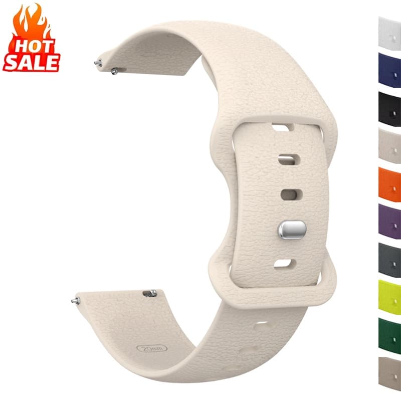 Pulseira De Silicone Com Textura De Concha De Lichia De 20 Mm 22 18 Compatível Garmin Forerunner 265/965/970/165/55 Para