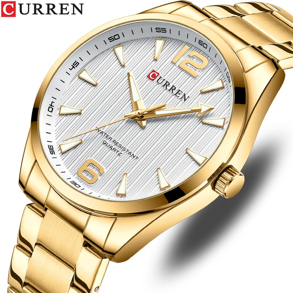 Relógio Masculino CURREN Original com Ponteiro Luminoso, Aço Inoxidável, À Prova D'Água, Design Simples, Moda Casual, Ne
