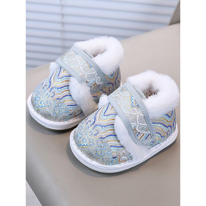 Crianças sapatos de algodão feitos à mão 1-4 anos de idade Melaleuca sola sapatos de algodão do bebê inverno respirável