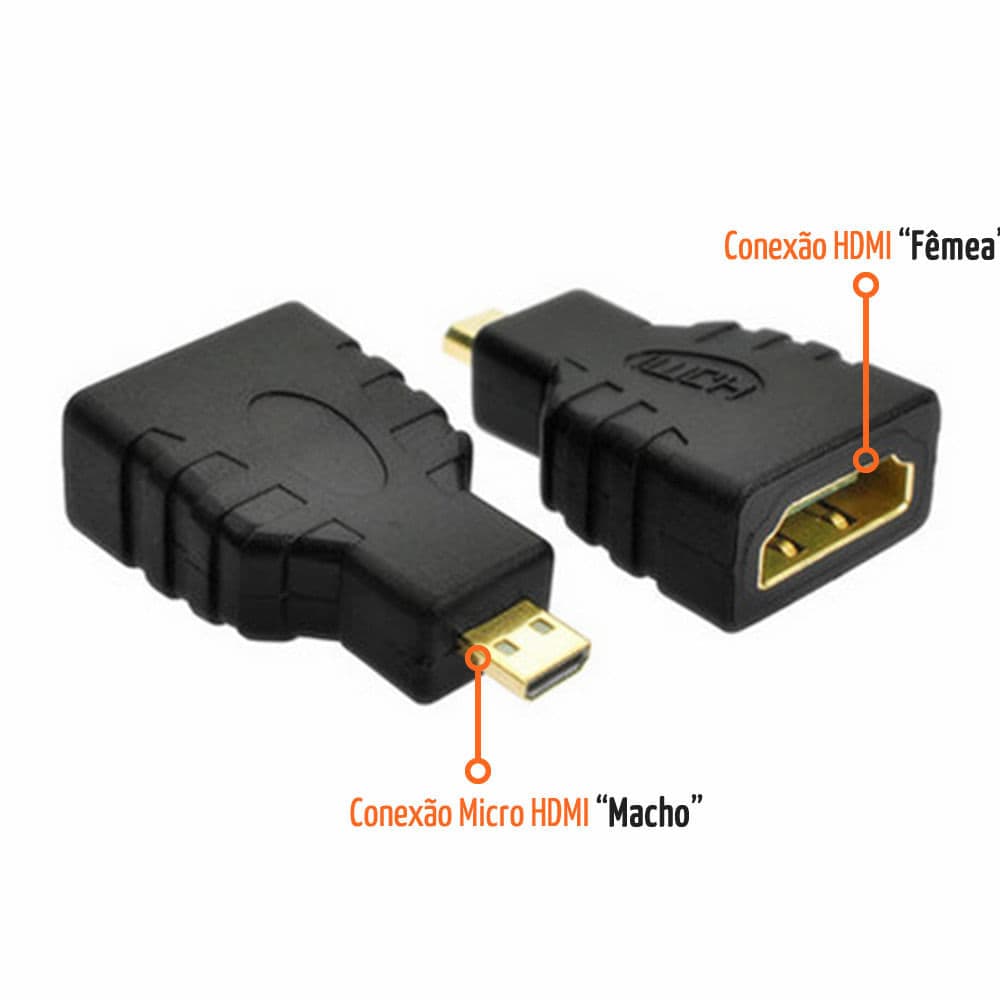 ADAPTADOR ENTRA HDMI X SAI MICRO HDMI - CONVERSOR MICRO HDMI PARA HDMI