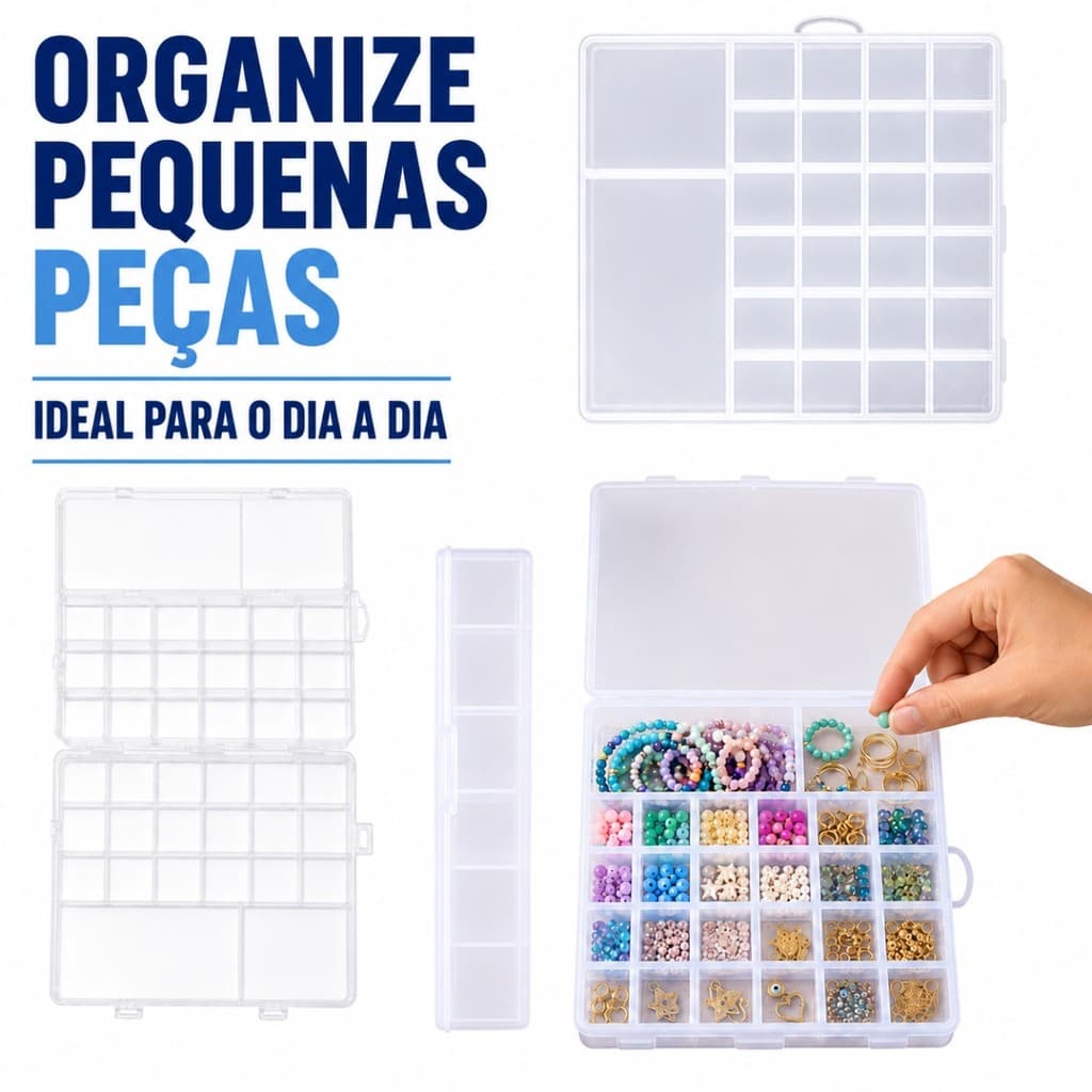 Caixa Organizador Miçangas Parafusos Bijuterias 26 Divisória