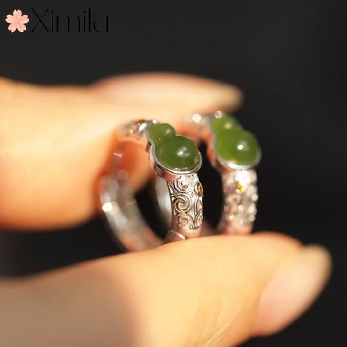 ❤ Original Retro novo estilo Fulu cabaça brincos Hetian Jasper brincos feminino nicho Design jóias
