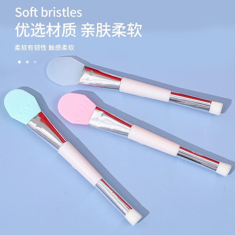 Máscara escova de Silicone maquiagem dupla cabeça aplicação máscara escova escova de limpeza de cabelo macio máscara de