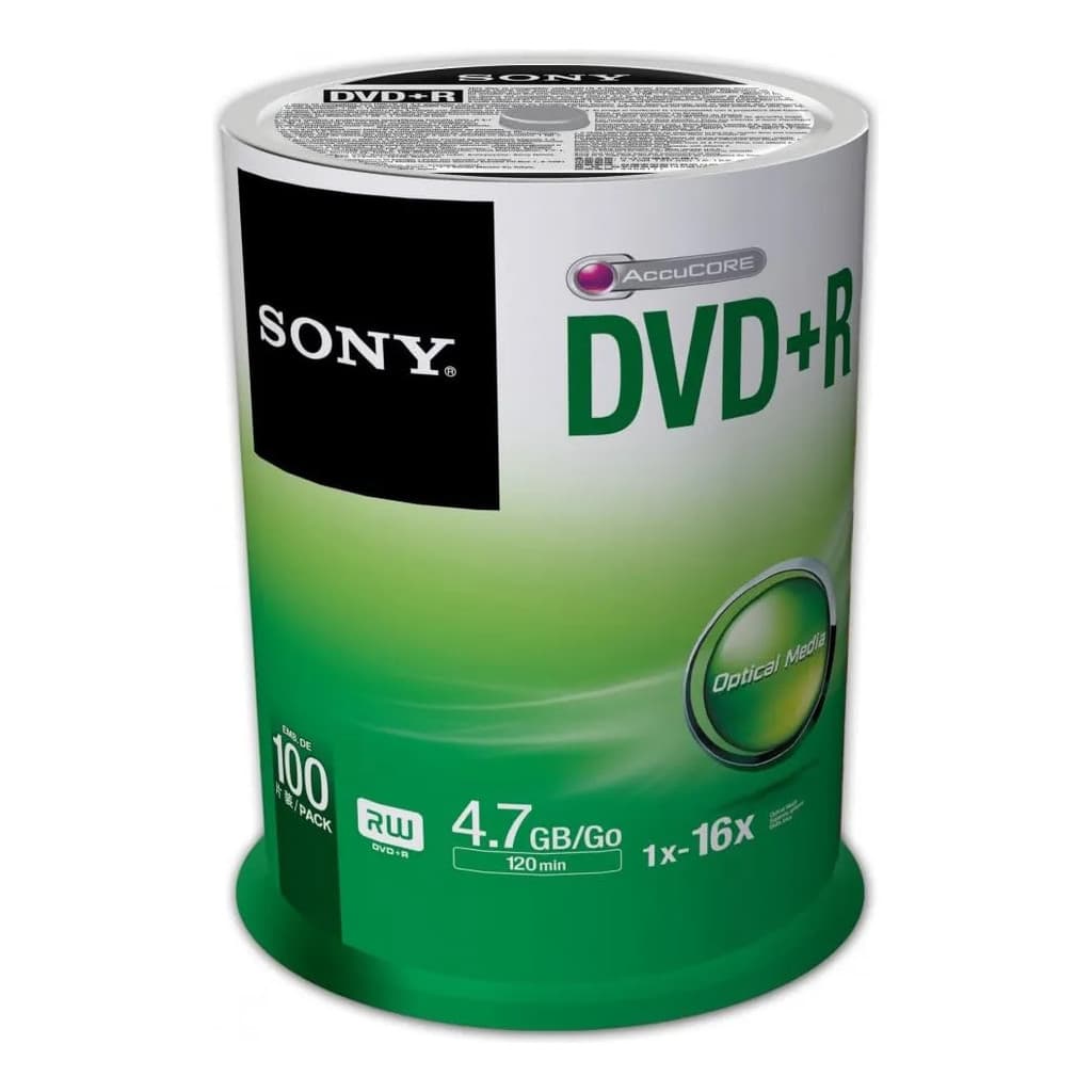100 unidades Dvd+R Virgem Sony 4.7gb 120 Minutos Gravação Cd Virgem
