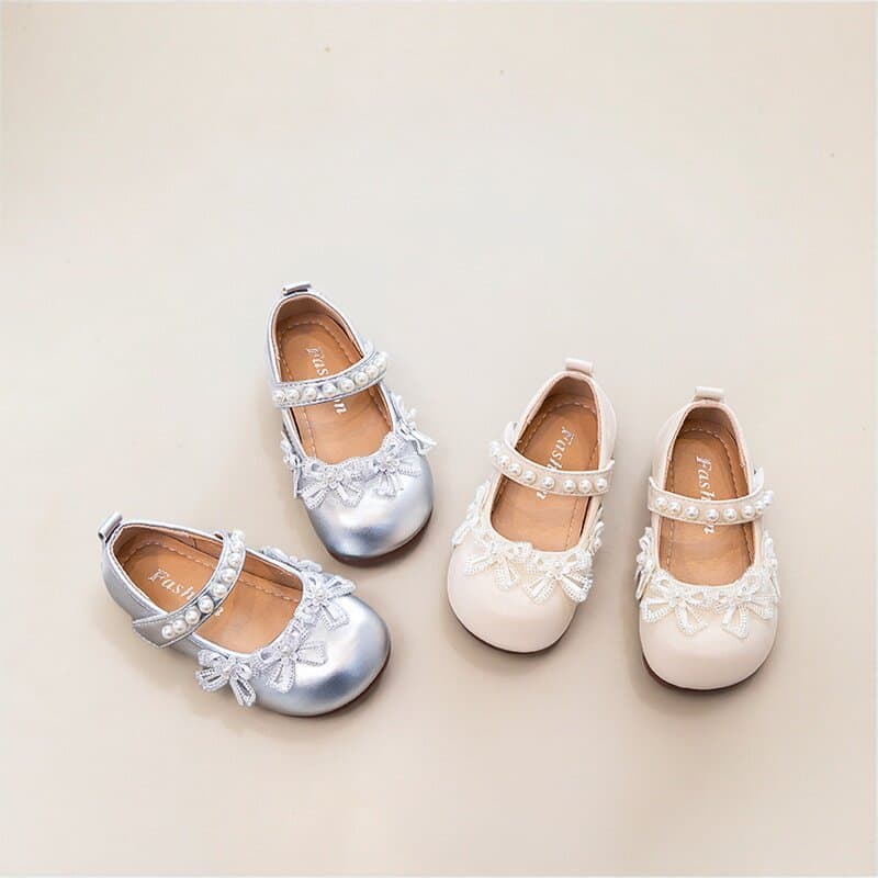 Meninas sapatos de couro 2026 primavera outono novo estilo crianças francês doce estilo laço arco Mary Jane sola macia s