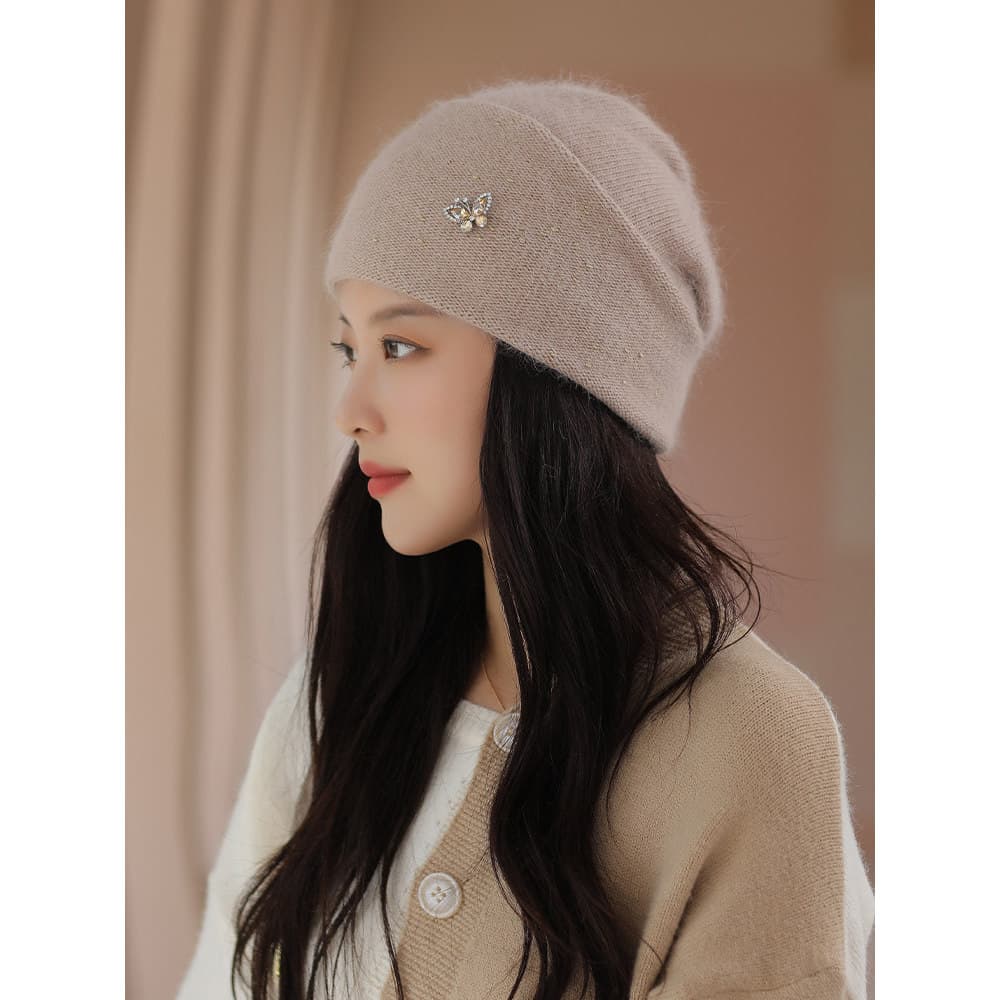 Chapéu feminino 2025 novo estilo moda tendência outono inverno quente proteção de ouvido pulôver chapéu High-End à prova