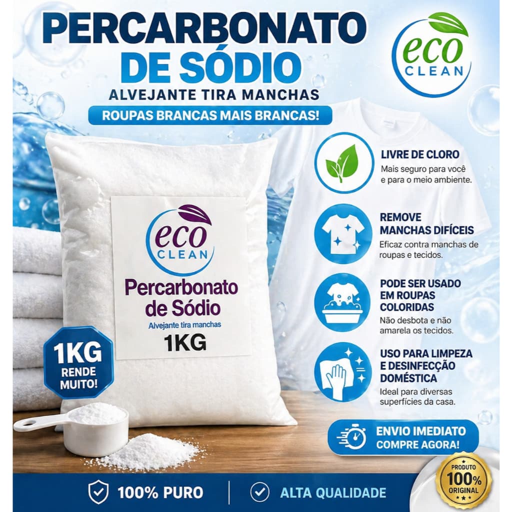 Percarbonato 100% Puro limpeza, clareador Desinfecção Sódio Alvejante sem cloro Tira Manchas