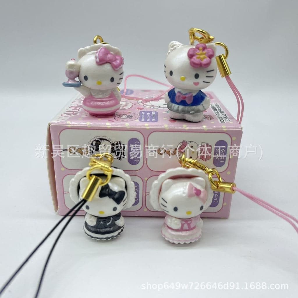 Nova caixa surpresa da moda Sanrio Kitty, Black KT, brinquedo em cápsula, boneca, brinquedo, pingente, figura.