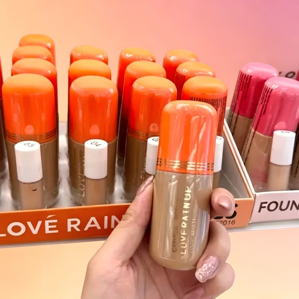 Base Matte Cover Up | Love Rain: acabamento aveludado, resistente à água e suor e longa duração Lové Rain base matte