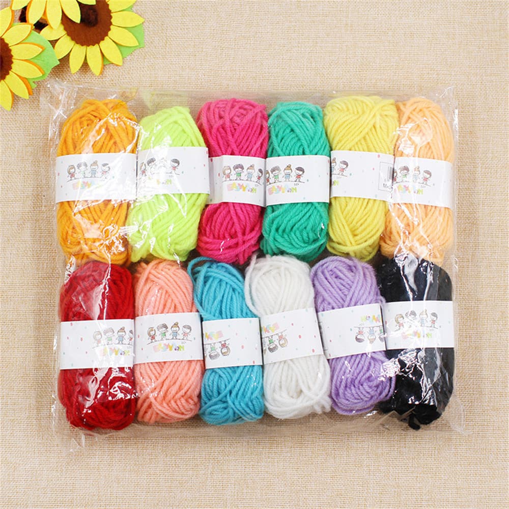 12 Conjuntos De Bolas De Lã Coloridas , Adequados Para Tricô , Crochê E Artesanato Entusiastas De Costura