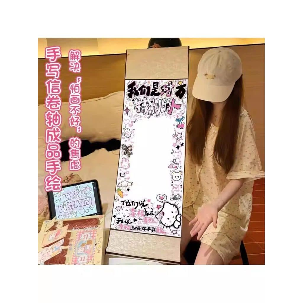 Pintura pintura Semi-acabado rolagem diy dia dos namorados carta manuscrita amor carta rolo Material pacote casal aniver