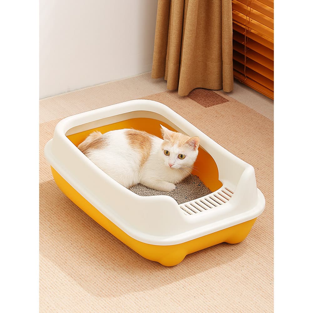 Caixa de areia para gatos, grande, Extra, aberta, Semi-fechada, à prova de respingos, caixa de areia para gatos, suprime