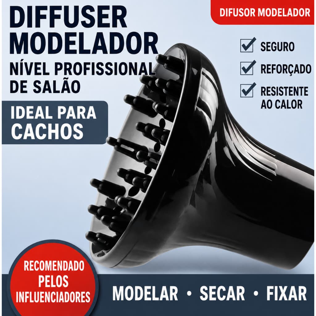 Difusor de Cachos Ar Universal para Secador de Cabelo