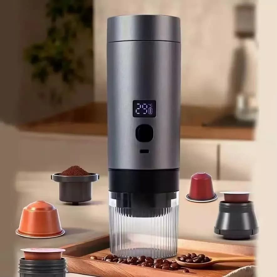 Cafeteira Portatil Espresso 3 Em 1 Capsula Po Recarregavel Mini  Automatica Usb Tipo C Para Carro Camping Viagem Pressao