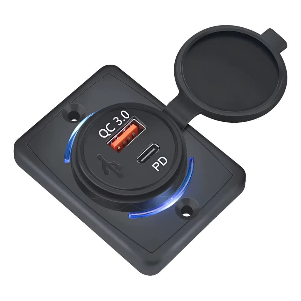 Adaptador Tomada 12v 24v  Carregador Veicular USB E Tipo C