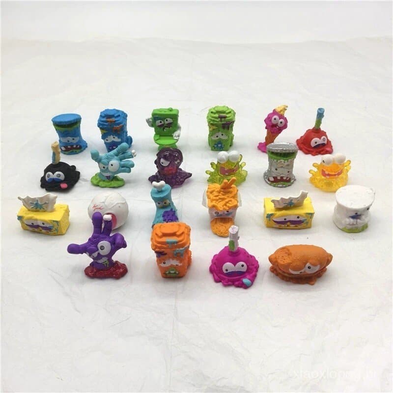 Novos brinquedos infantis de borracha macia embalados soltos: figuras de Trash Bug, Trash Beast, monstros de desenho ani