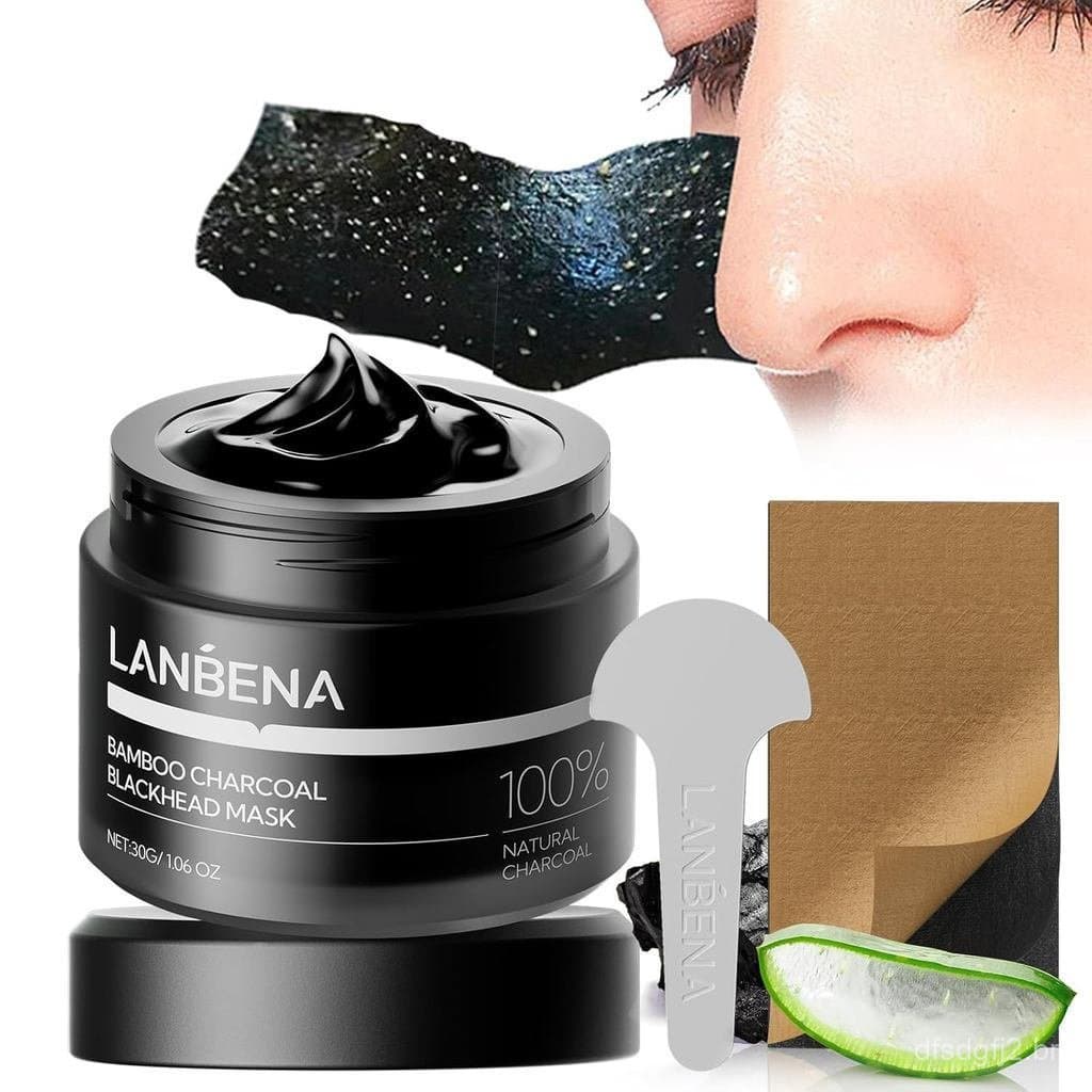 LANBENA Versão Atualizada 2.0 Máscara Removedora de Cravos com Carvão de Bambu, 60 tiras para o nariz, Máscara de Limpez