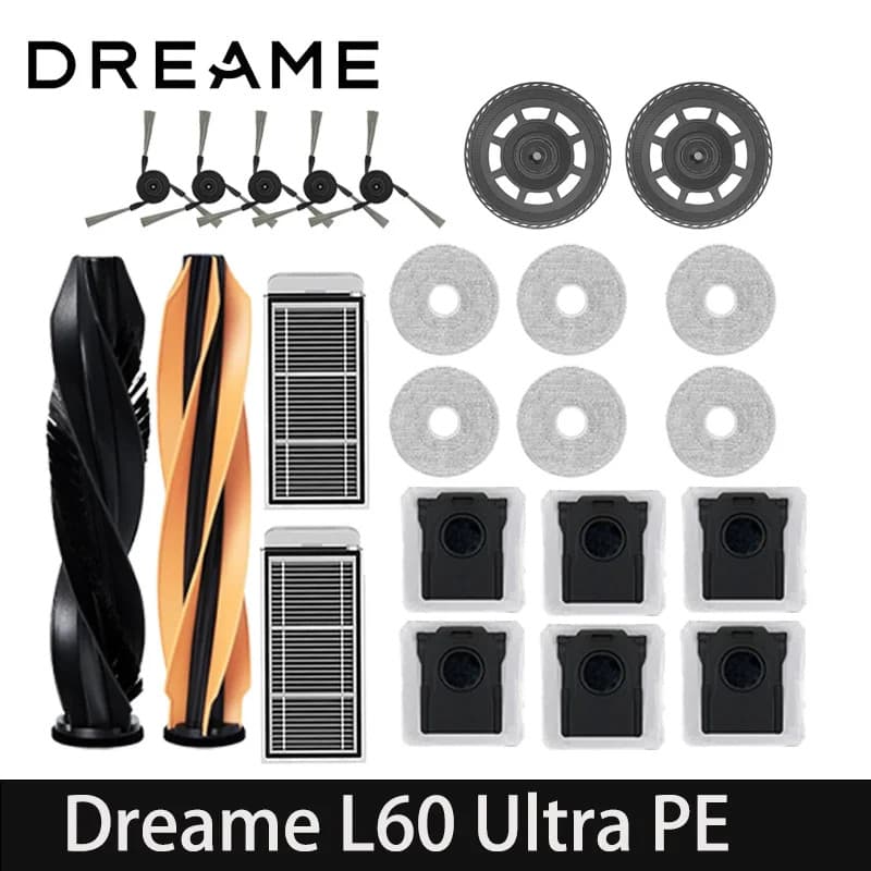 Dreame L60 Ultra PE Robô Aspirador De Pó Acessórios Rolo Principal Escova Lateral Filtro Hepa Mop Pano Saco Peças Reposi
