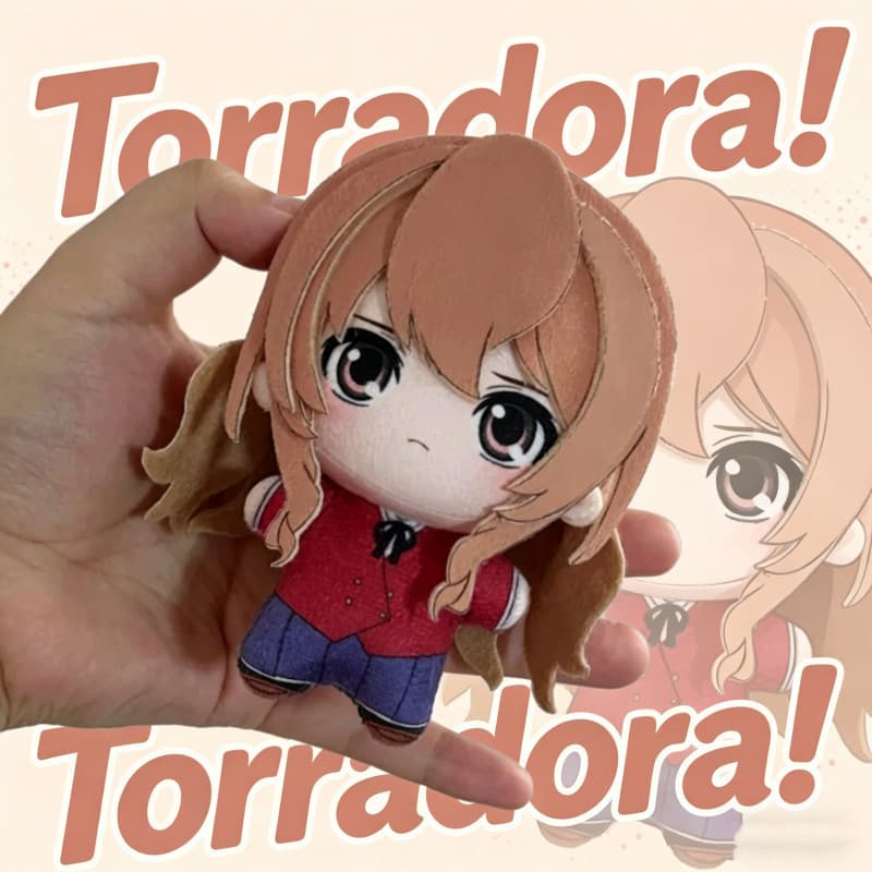Toradora! Brinquedo de Pelúcia Taiga Aisaka, Boneca de Algodão Fofa de 10cm, Personagem de Anime para Fãs