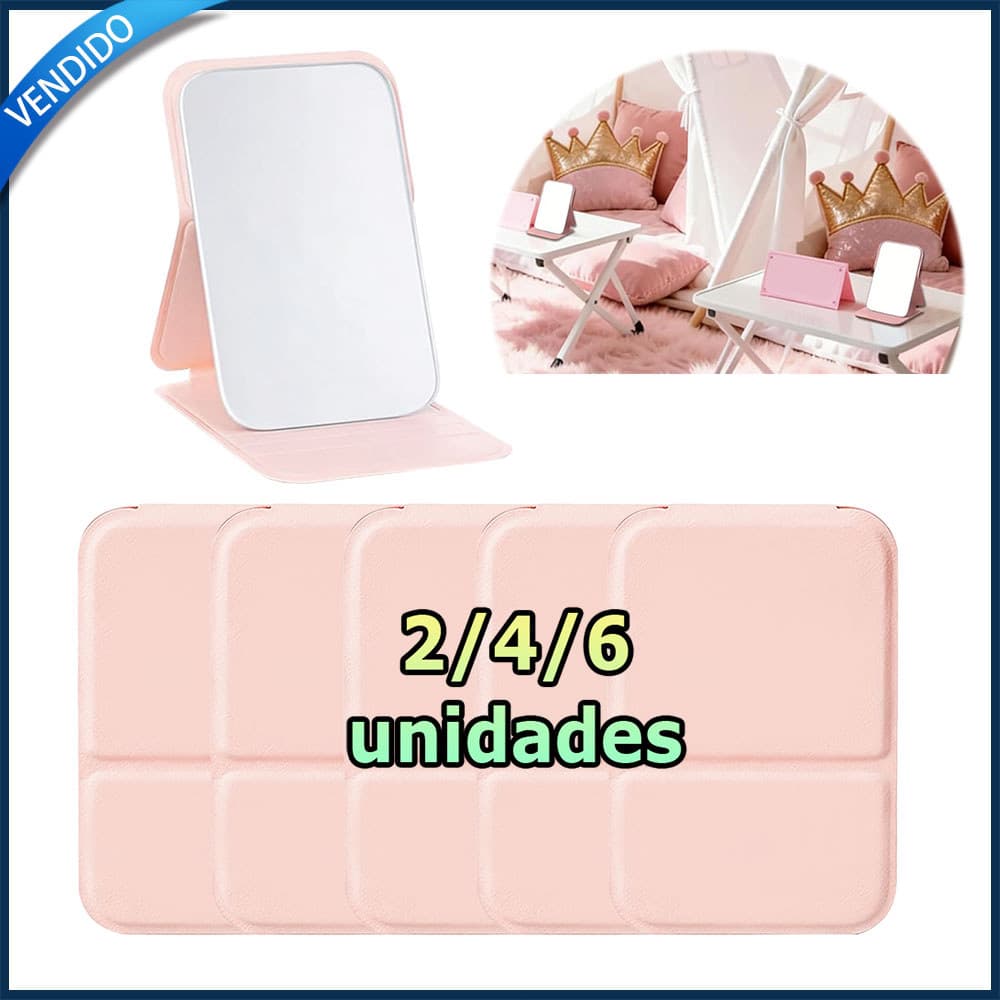 2/4/6x Rosa Mini espelho dobrável espelho de maquiagem espelho portátil presente para festas espelho de bolso