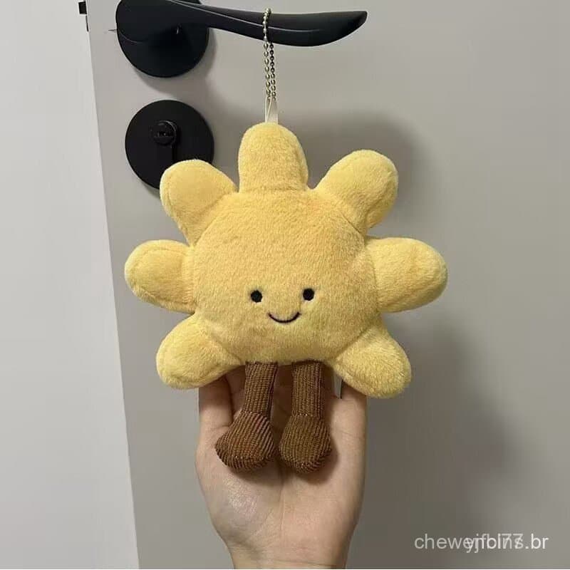 Brinquedo de Pelúcia Fofo de 15cm, Pingente de Sol, Chaveiro para Mochila, Presente para Crianças