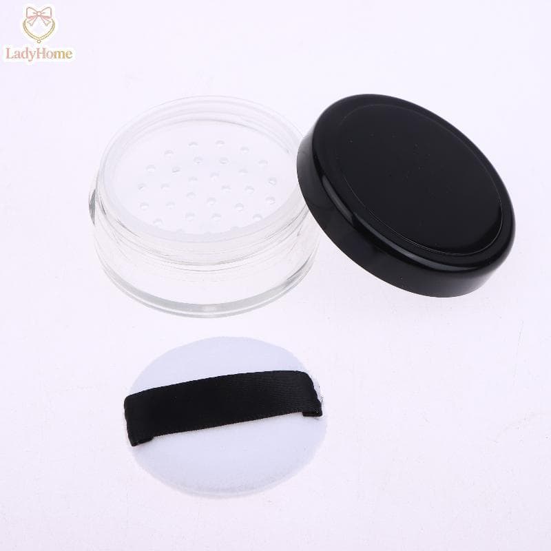 LADYH 5g Caixa De Pó De Plástico Portátil Vazio Pote Solto Com Peneira Puff Cosmética Frasco Recipiente De Maquiagem De