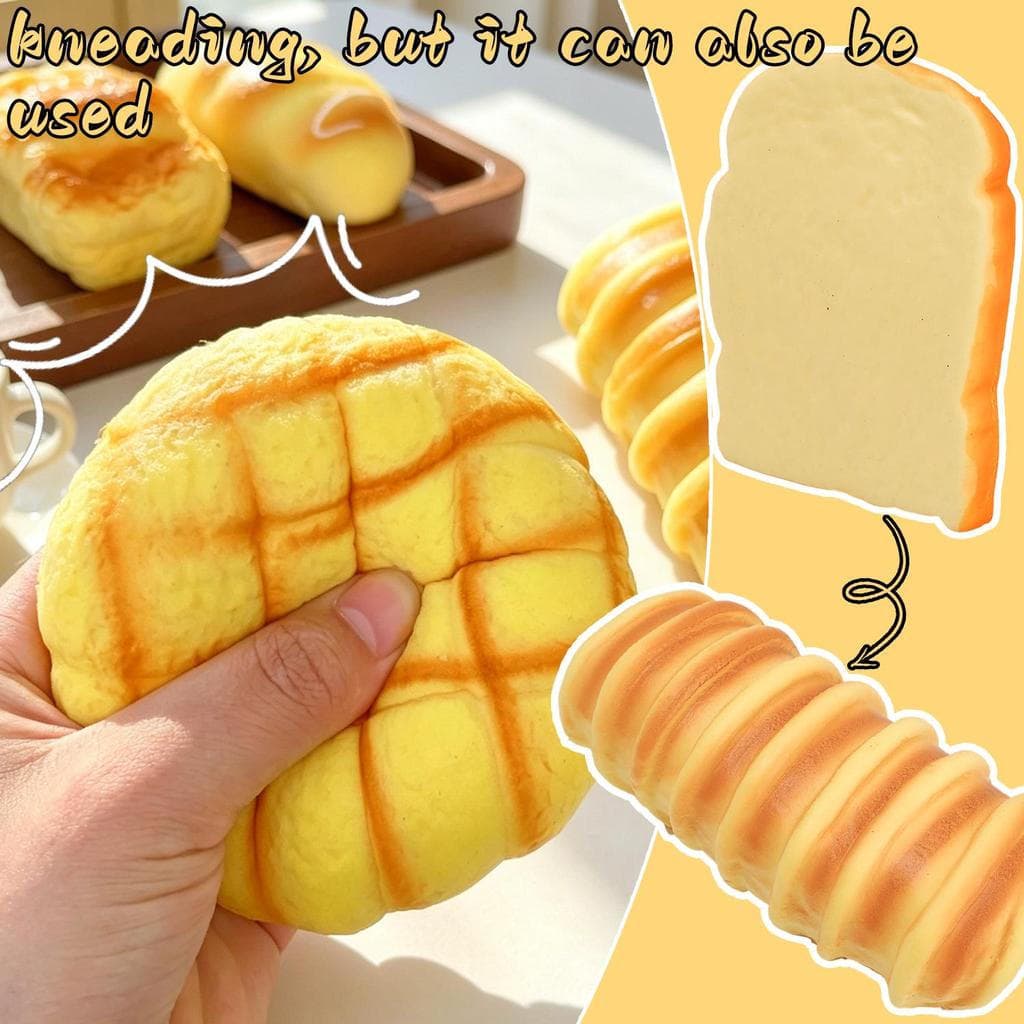 Brinquedo Mole De Pão PU De 5 Estilos-Ferramenta De Alívio De Estresse De Recuperação Lenta De Aperto Ultra Macio-Modelo