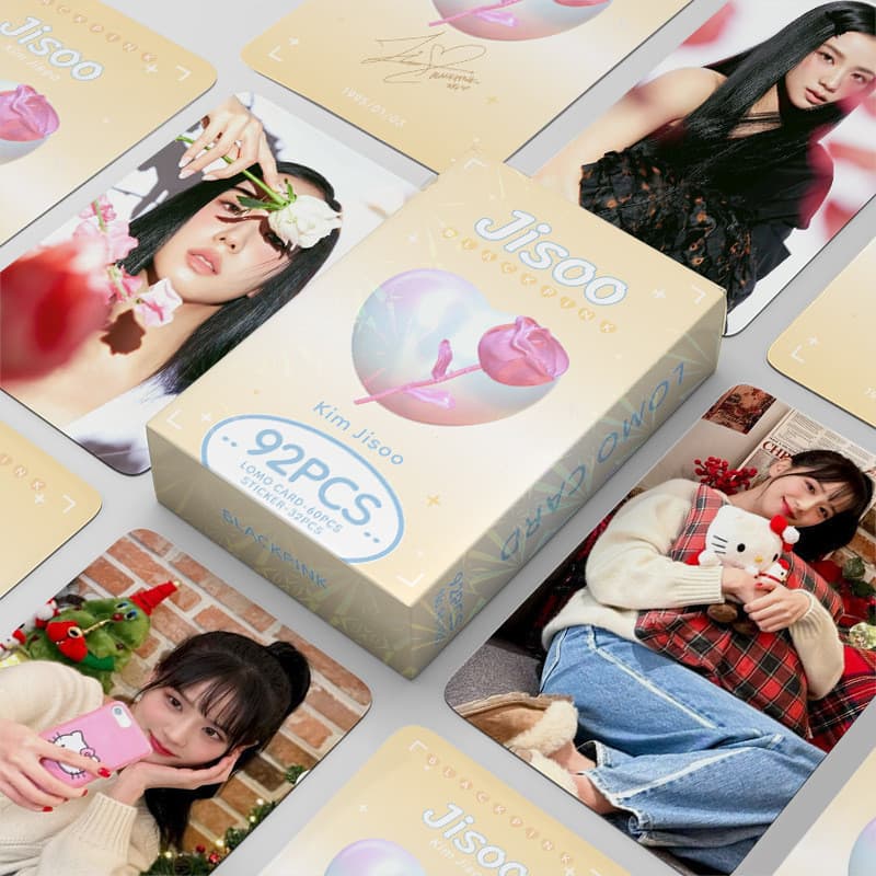 KPOP 92pcs/box JISOO Photocard BLACKPINK Álbum LOMO Cartão Postal VUK5 DIHN