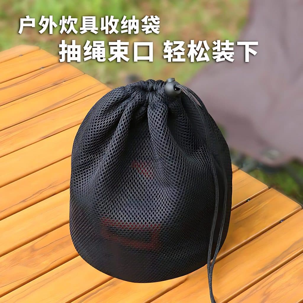 Saco de armazenamento de malha respirável grosso sanduíche cilíndrico cordão saco forte resistente ao desgaste leve saco