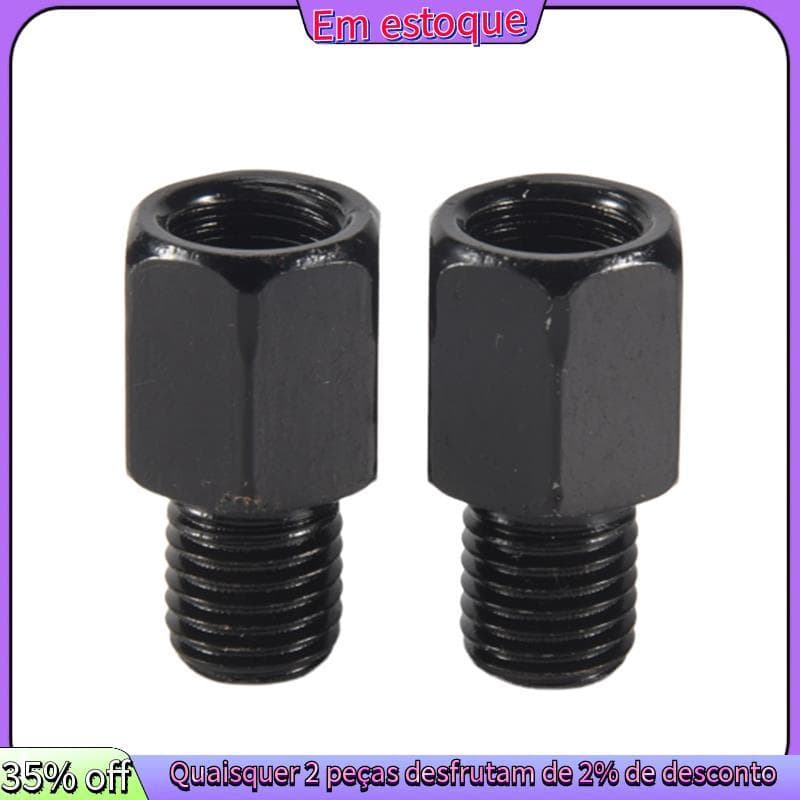 2 PCS Adaptadores De Espelho De Motocicleta Converte Relógio 8 Mm A 10 Preto