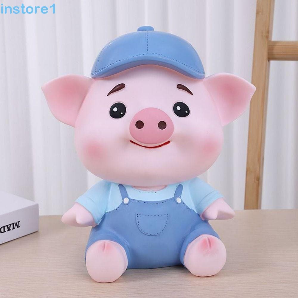 INSTORE Lata De Poupança De Porco , Cofrinho Animal Bonito De Grande Capacidade De Desenho Animado Anti-Queda Interno