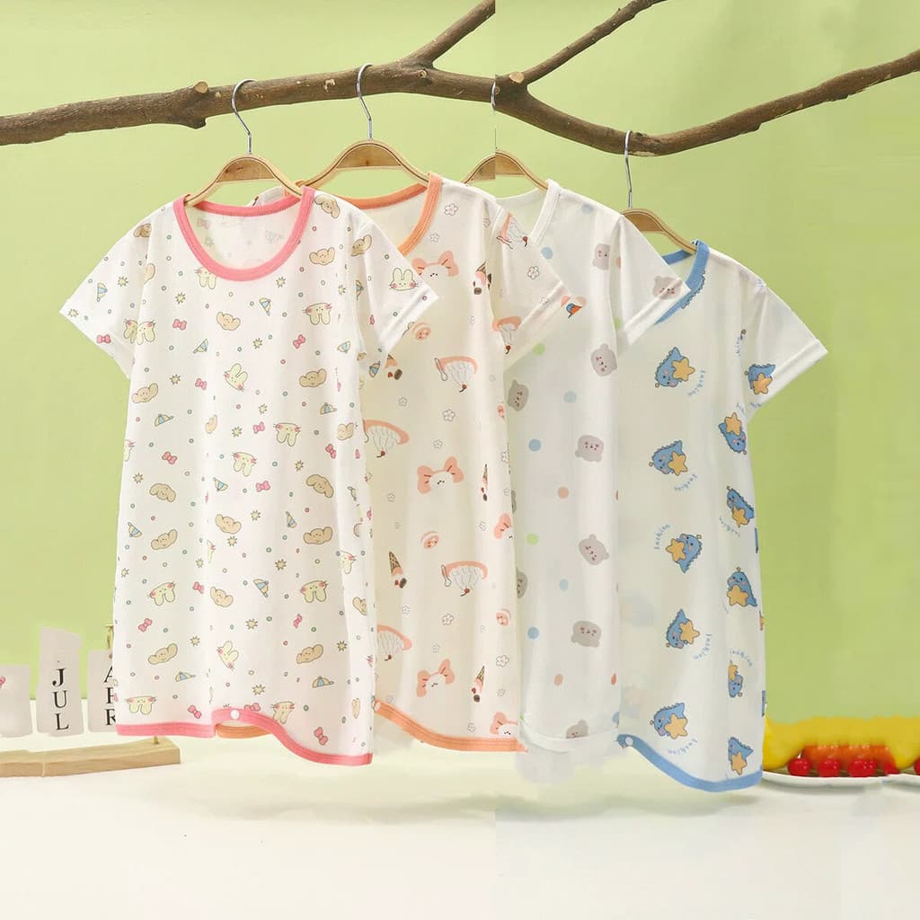 Camisola de bebê estilo fino seda gelo crianças meninos meninas camisola roupas para casa recém-nascido Anti-pontapé ver
