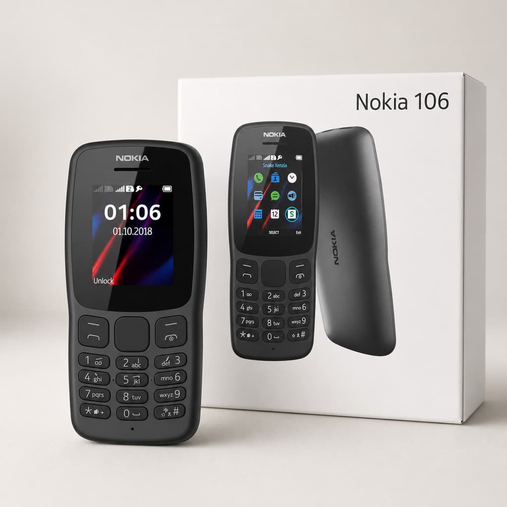 Nokia 106 Celular Simples Dual Chip Teclado Físico Tela Grande para Idosos