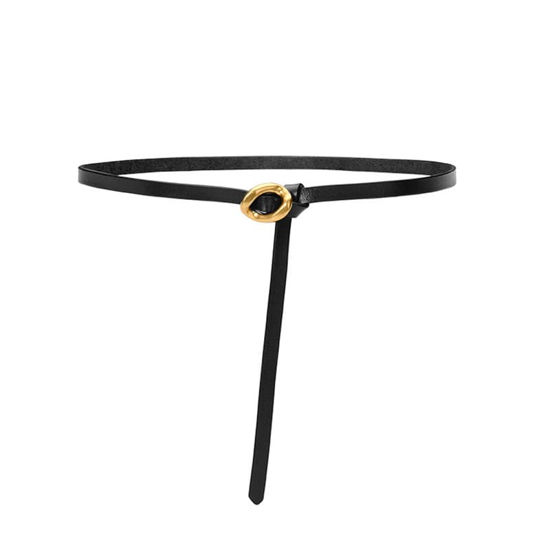 Novo estilo de couro genuíno cinto fino feminino terno decorativo combinando vestido camisa cintura estreita moda All-Ma