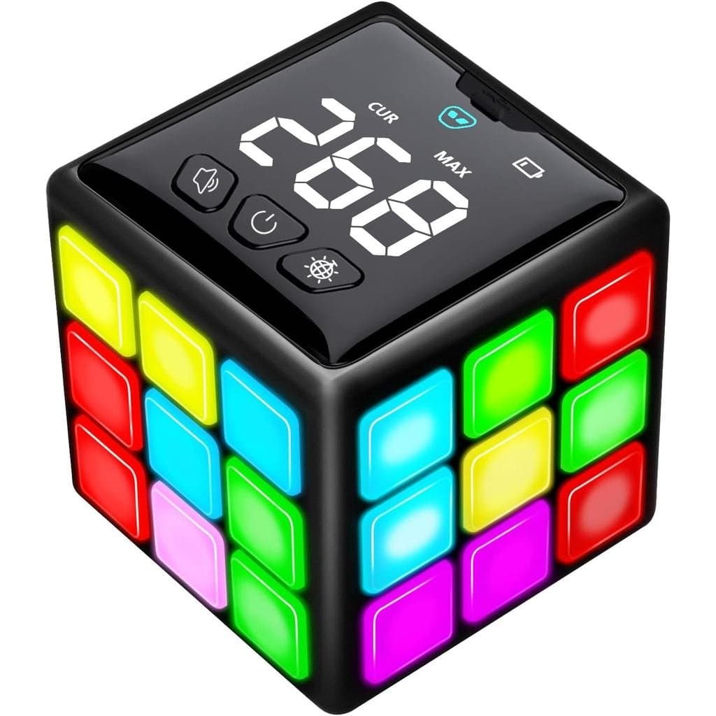 Xinbeiya Cubo Portátil Recarregável com Jogos - 15 Jogos Divertidos de Raciocínio e Memória com Tela de Pontuação para C