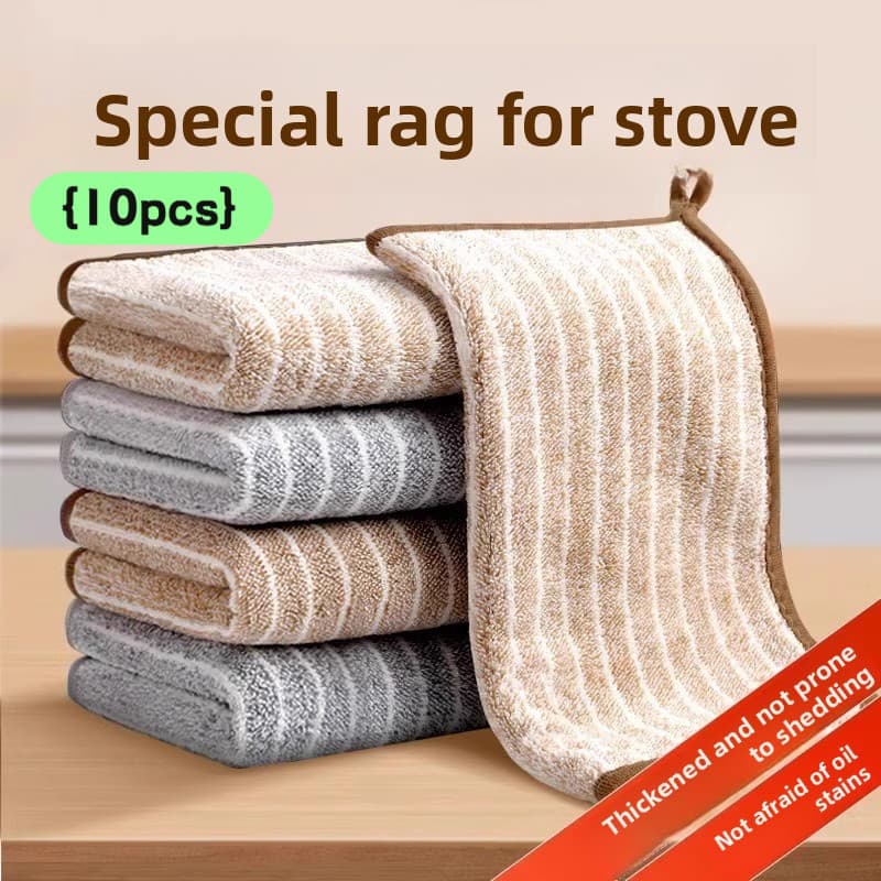 10pcs Panos De Limpeza De Cozinha Grossos Absorventes Sem Fiapos Toalhetes De Prato Para Fogão De Mesa