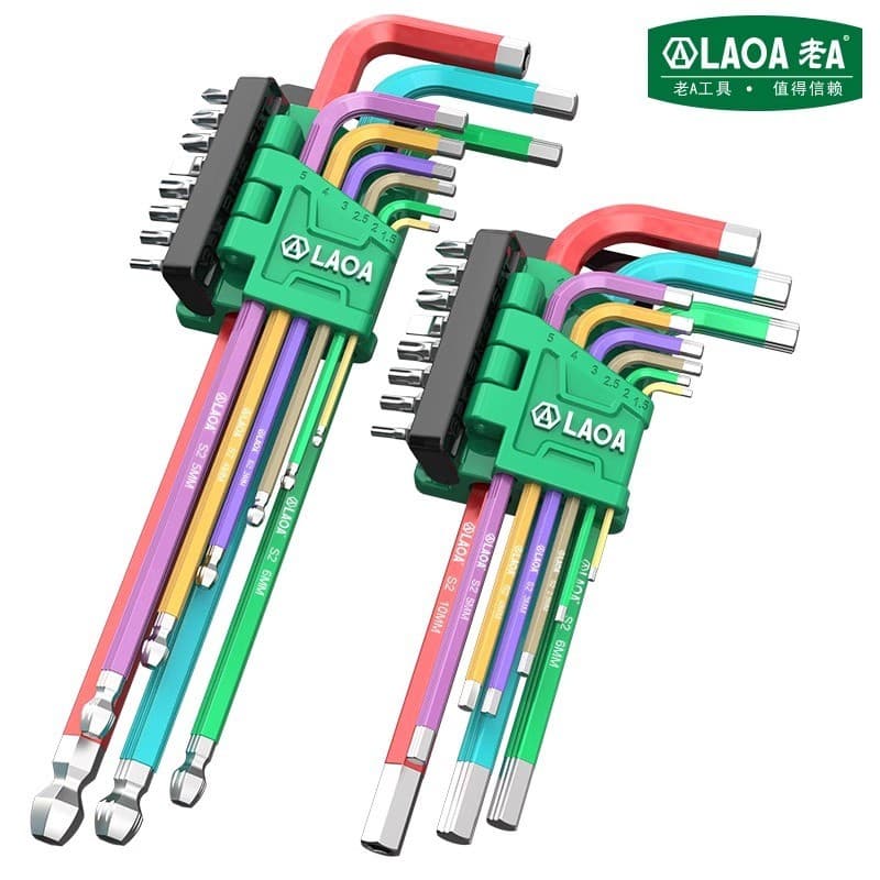 Conjunto de chave allen antiga, chave de fenda allen, chave allen, 6 ângulos, hexágono estendi