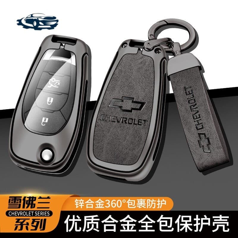 Capa de Couro para Chaveiro Sem Chave em Liga de Zinco para Chevrolet Trailblazer Aveo Astra Cruze Equinox Impala Malibu