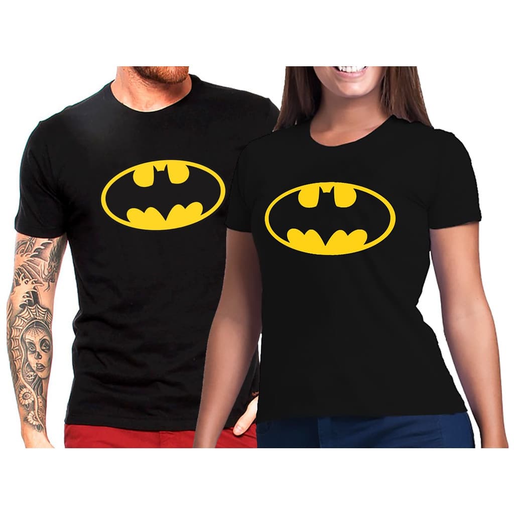 Kit 2 Camisetas Casal Combinando Batman