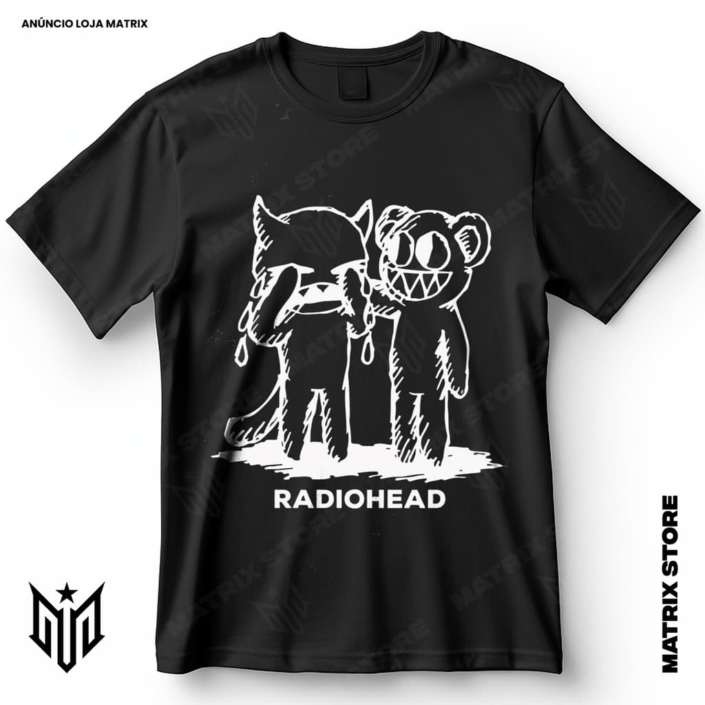 Camisa Banda Radiohead Blusa Camiseta de Rock 100% Algodão