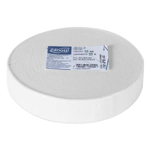 Elastico Chato Zanotti 3cm 25 Metros Confecção Roupas Cor Branco