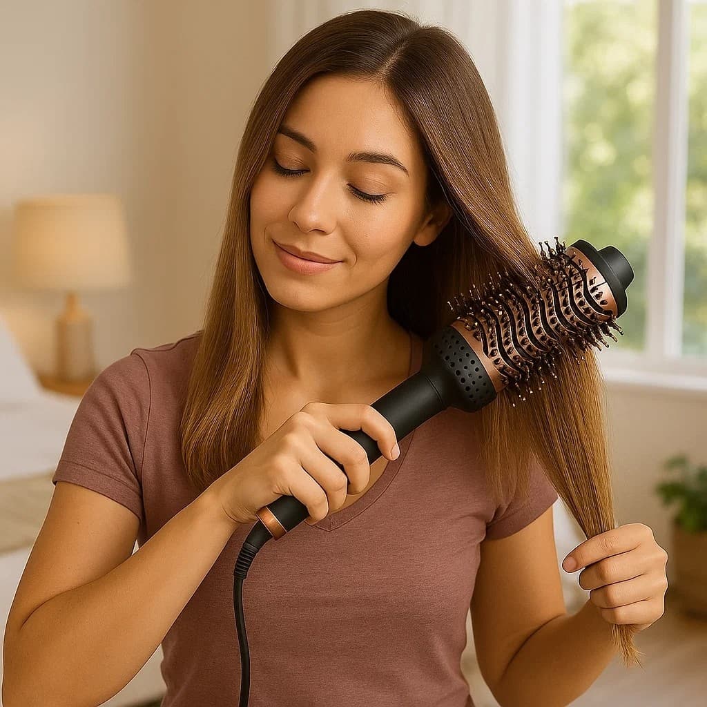 Escova Secadora Cabelo Profissional Bivolt Alisadora Modeladora Volume Quente Secagem Ondular
